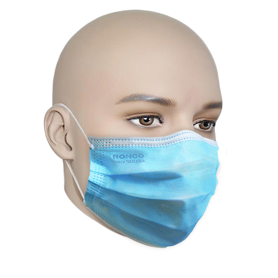 MADE IN CANADA Pro-Tec Medical Masks, ASTM Level 1, Blue 50 x 20